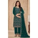 Faux Georgette Embroidered Designer Salwar Suit In Rama Green Color - 145569456