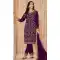 Faux Georgette Embroidered Designer Salwar Suit In Wine Color - 145569457