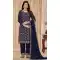 Faux Georgette Embroidered Designer Salwar Suit In Blue - 145569458