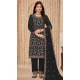 Faux Georgette Embroidered Designer Salwar Suit In Black - 145569460