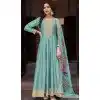 Vichitra Silk Embroidery Work Anarkali Style Plus Size Salwar Suit In Sky Blue - 145579461
