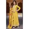 Vichitra Silk Embroidery Work Anarkali Style Plus Size Salwar Suit In Yellow - 145579462