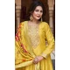 Vichitra Silk Embroidery Work Anarkali Style Salwar Suit In Yellow - 145579462