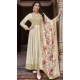 Vichitra Silk Embroidery Work Anarkali Style Salwar Suit In Cream - 145579463