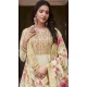 Vichitra Silk Embroidery Work Anarkali Style Salwar Suit In Cream - 145579463