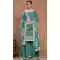 Teal Blue Roman Silk Embroidered Party Wear Palazzo Suit - 145599470