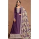 Lavender Art Silk Embroidered Anarkali Style Designer Salwar Suit - 145979704