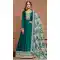 Rama Blue Art Silk Embroidered Anarkali Style Designer Salwar Suit - 145979705