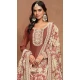 Brown Art Silk Embroidered Anarkali Style Designer Salwar Suit - 145979706