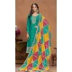 Chinon Embroidered Party Wear Designer Salwar Suit In Sea Green - 146279886