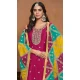 Chinon Embroidered Party Wear Designer Salwar Suit In Pink - 146279887