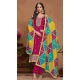 Chinon Embroidered Party Wear Designer Salwar Suit In Pink - 146279887