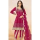 Art Silk Sequins Embroidered Party Wear Dhoti Style Salwar Suit In Pink - 146511031
