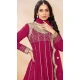 Art Silk Sequins Embroidered Party Wear Dhoti Style Salwar Suit In Pink - 146511031