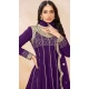 Art Silk Sequins Embroidered Party Wear Dhoti Style Salwar Suit In Violet - 146511032