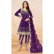 Art Silk Sequins Embroidered Party Wear Dhoti Style Salwar Suit In Violet - 146511032