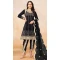 Art Silk Sequins Embroidered Party Wear Dhoti Style Salwar Suit In Black - 146511035