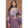 Purple Faux Georgette Embroidered Designer Plus Size Sharara Suit - 146661112