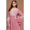 Pink Faux Georgette Embroidered Designer Plus Size Sharara Suit - 146661114
