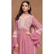Pink Faux Georgette Embroidered Designer Sharara Suit - 146661114