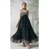Georgette Sequence Embroidered Designer Plus Size Salwar Suit In Green - 146691129