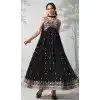 Georgette Sequence Embroidered Designer Plus Size Salwar Suit In Black - 146691130
