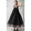 Georgette Sequence Embroidered Designer Plus Size Salwar Suit In Black - 146691130