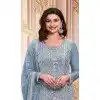Blue Georgette Embroidered Prachi Desai Plus Size Salwar Suit - 146711136