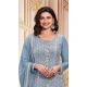 Blue Georgette Embroidered Prachi Desai Salwar Suit - 146711136