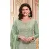 Green Georgette Embroidered Prachi Desai Plus Size Salwar Suit - 146711137