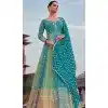 Sky Blue Color Georgette Embroidery Work Anarkali Style Plus Size Salwar Suit - 146801192