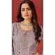 Organza Embroidered Pakistani Salwar Kameez In Mauve - 146811194