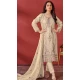 Organza Embroidered Pakistani Salwar Kameez In Cream - 146811196