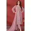 Organza Embroidered Pakistani Plus Size Salwar Kameez In Pink - 146811197