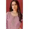 Organza Embroidered Pakistani Plus Size Salwar Kameez In Pink - 146811197
