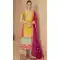 Yellow Chinon Embroidered Designer Palazzo Salwar Kameez - 146821199