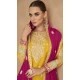 Yellow Chinon Embroidered Designer Palazzo Salwar Kameez - 146821199