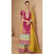 Pink Chinon Embroidered Designer Palazzo Salwar Kameez - 146821200