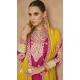Pink Chinon Embroidered Designer Palazzo Salwar Kameez - 146821200