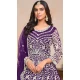 Purple Net Embroidered Anarkali Style Salwar Suit - 146901233