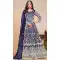 Blue Net Embroidered Anarkali Style Salwar Suit - 146901234