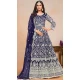 Blue Net Embroidered Anarkali Style Salwar Suit - 146901234