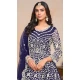 Blue Net Embroidered Anarkali Style Salwar Suit - 146901234