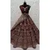 Maroon Velvet Sequence Embroidered Wedding Wear Plus Size Lehenga Choli - 146931245