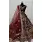 Velvet Sequence Embroidered Wedding Wear Lehenga Choli In Maroon - 146931247