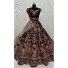 Velvet Sequence Embroidered Wedding Wear Plus Size Lehenga Choli In Maroon - 146931247