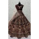 Velvet Sequence Embroidered Wedding Wear Lehenga Choli In Maroon - 146931247