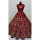 Pink Velvet Sequence Embroidered Wedding Wear Lehenga Choli - 146931248