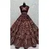 Purple Velvet Sequence Embroidered Wedding Wear Plus Size Lehenga Choli - 146931250
