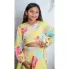 Yellow Chinon Digital Printed Kids Girls Readymade Lehenga Choli - 147291472